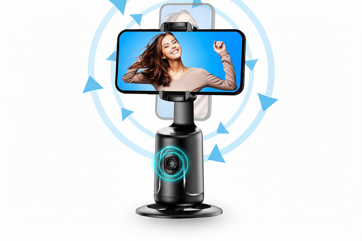Support téléphone intelligent facial IA et rotation 360°
