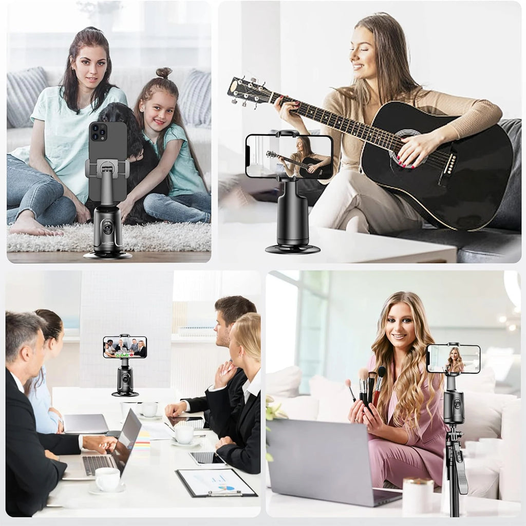 Support téléphone intelligent facial IA et rotation 360°